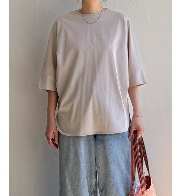 Lbc with Life「シルケット裾ラウンド袖切り替えTシャツ」|Tシャツ・カットソー|