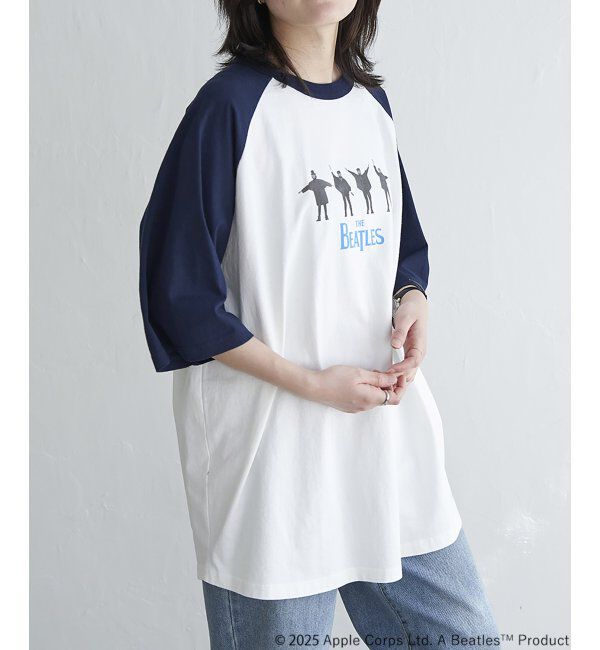 VENCE share style「THE BEATLES ザ ビートルズ HELPラグランTシャツ」|Tシャツ・カットソー|ネイビーブルー