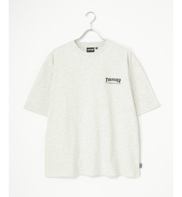 VENCE share style「THRASHER スラッシャー ワンポイント刺繍Tシャツ」|Tシャツ・カットソー|グレー