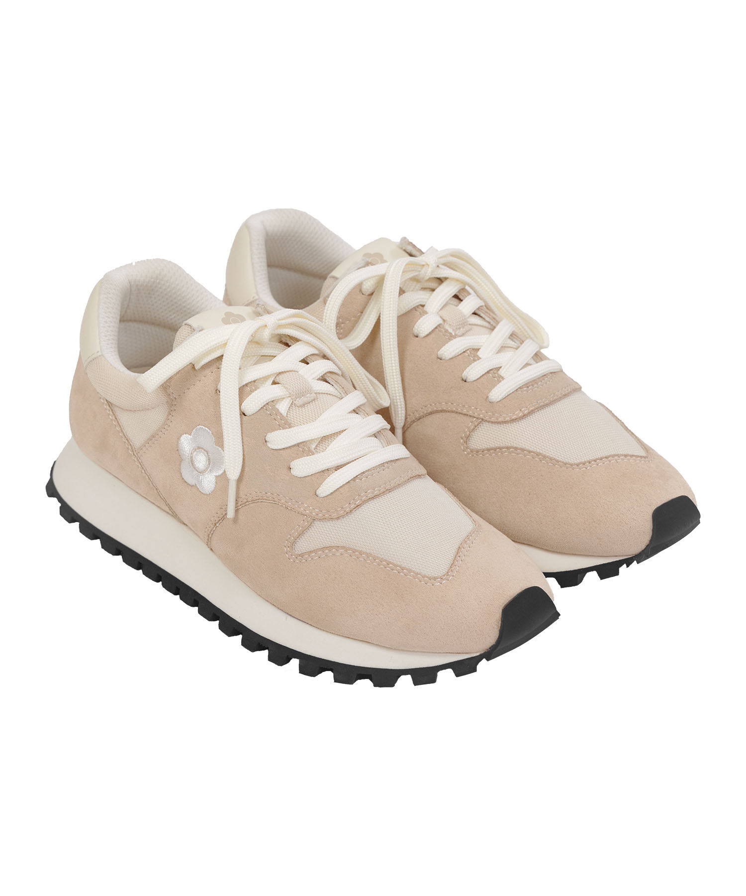 MARY QUANT「デイジーエンブロコンビ スニーカー」|スニーカー|ベージュ