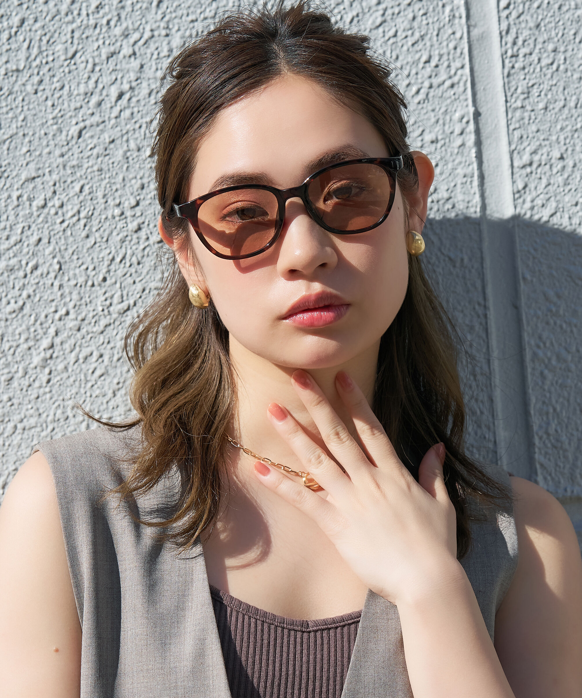  「SUNCUTGlasses/UV100%CUT ウェリントン型 サングラス | カラーレンズ 軽量 TR素材 紫外線対策 UVカット」|サングラス|レッド