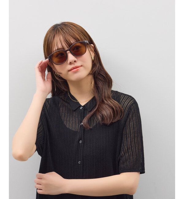  「SUNCUTGlasses/UV100%CUT ウェリントン型 サングラス | カラーレンズ 軽量 TR素材 紫外線対策 UVカット」|サングラス|薄ブラウン2