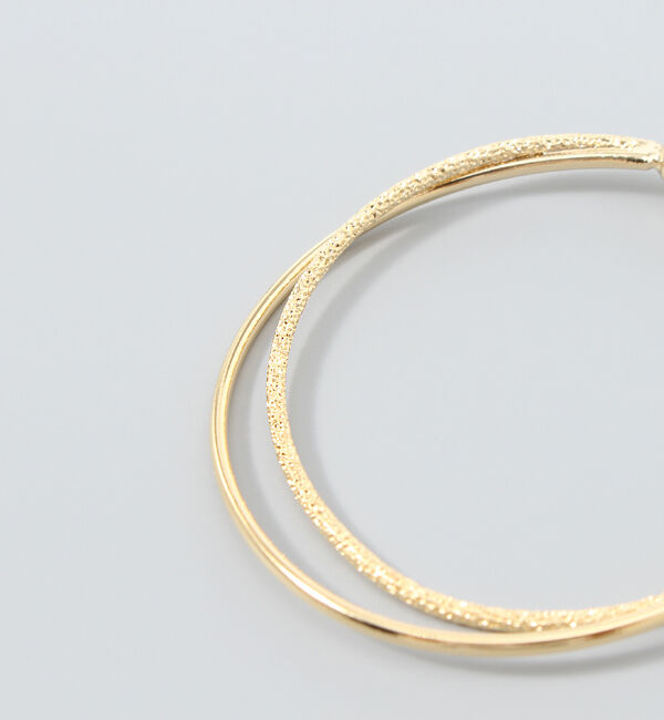 Phoebe「ダブルレイヤードフープイヤリング　ゴールド」|イヤリング|