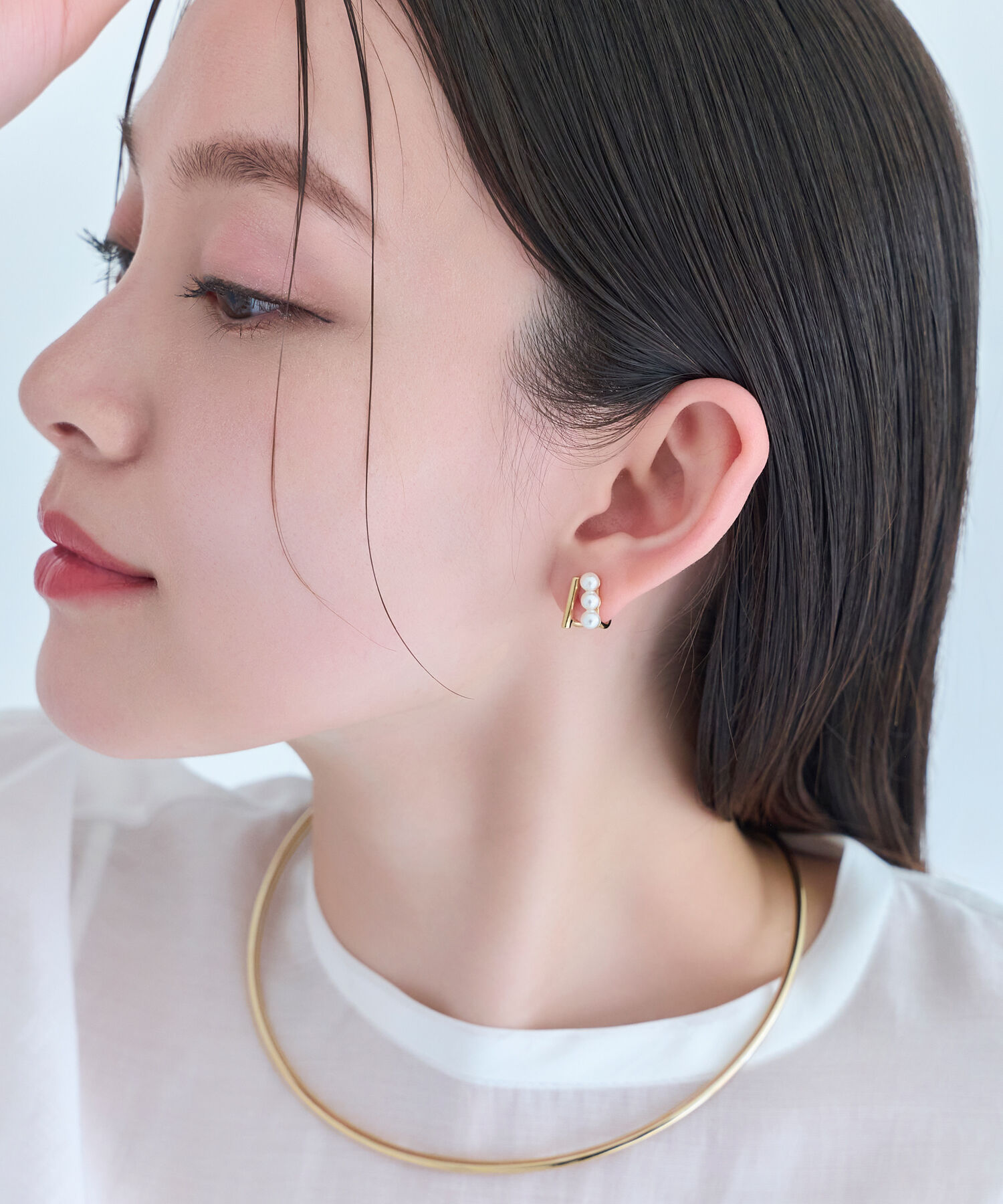 Phoebe「【シリーズ累計販売15000点突破！】ダブルデコレイトカフイヤリング　ゴールド」|イヤリング|