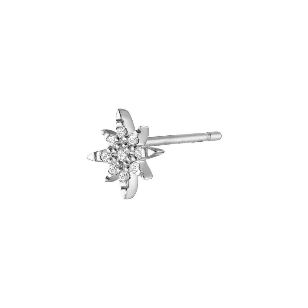 STAR JEWELRY「DIAMOND CROSSING STAR PIERCED EARRING(片耳用)」|ピアス|