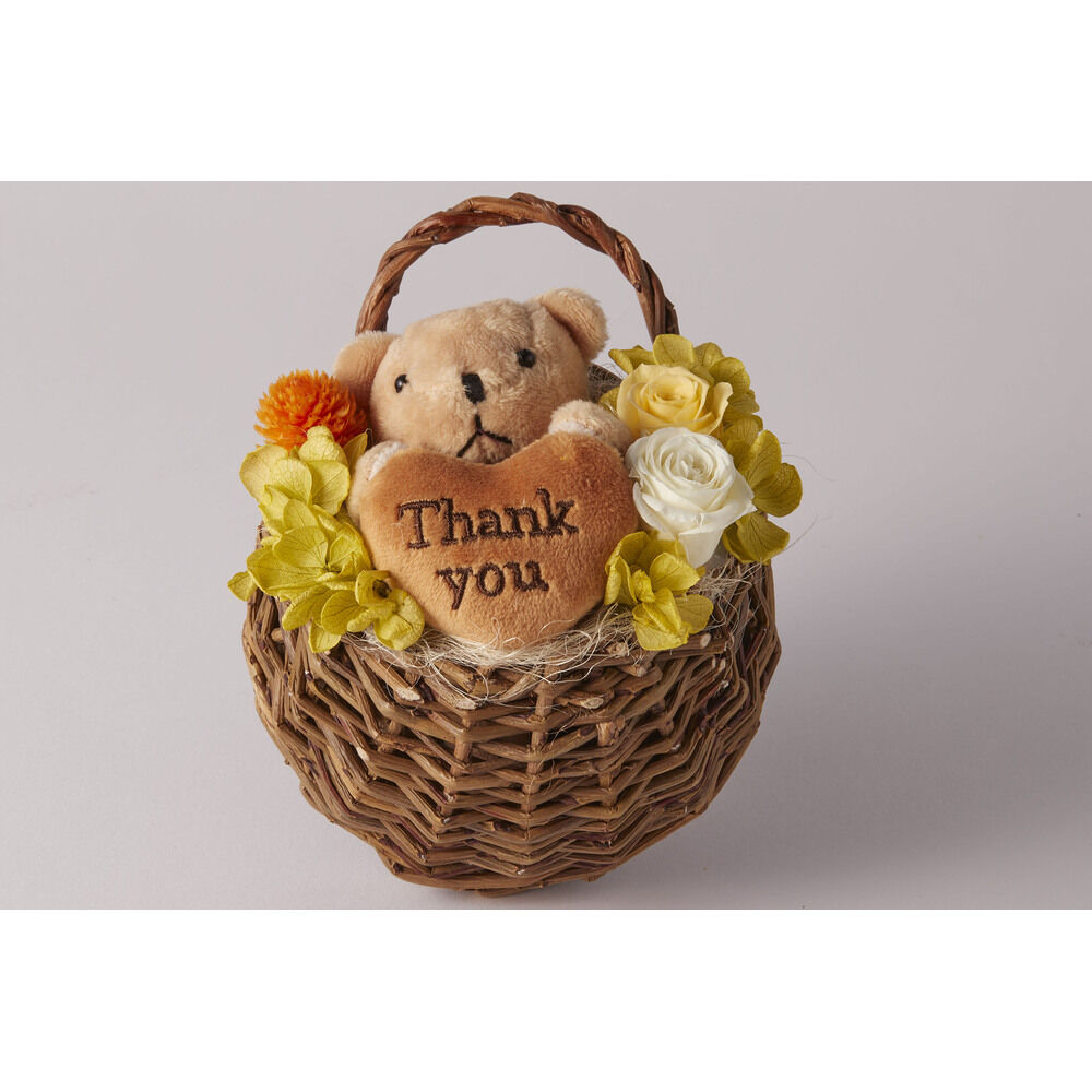 BACKYARD FAMILY「プリザーブドフラワー かわいい 通販 スマイルベア フラワーアレンジメント プリザードフラワー」|その他|イエロー1