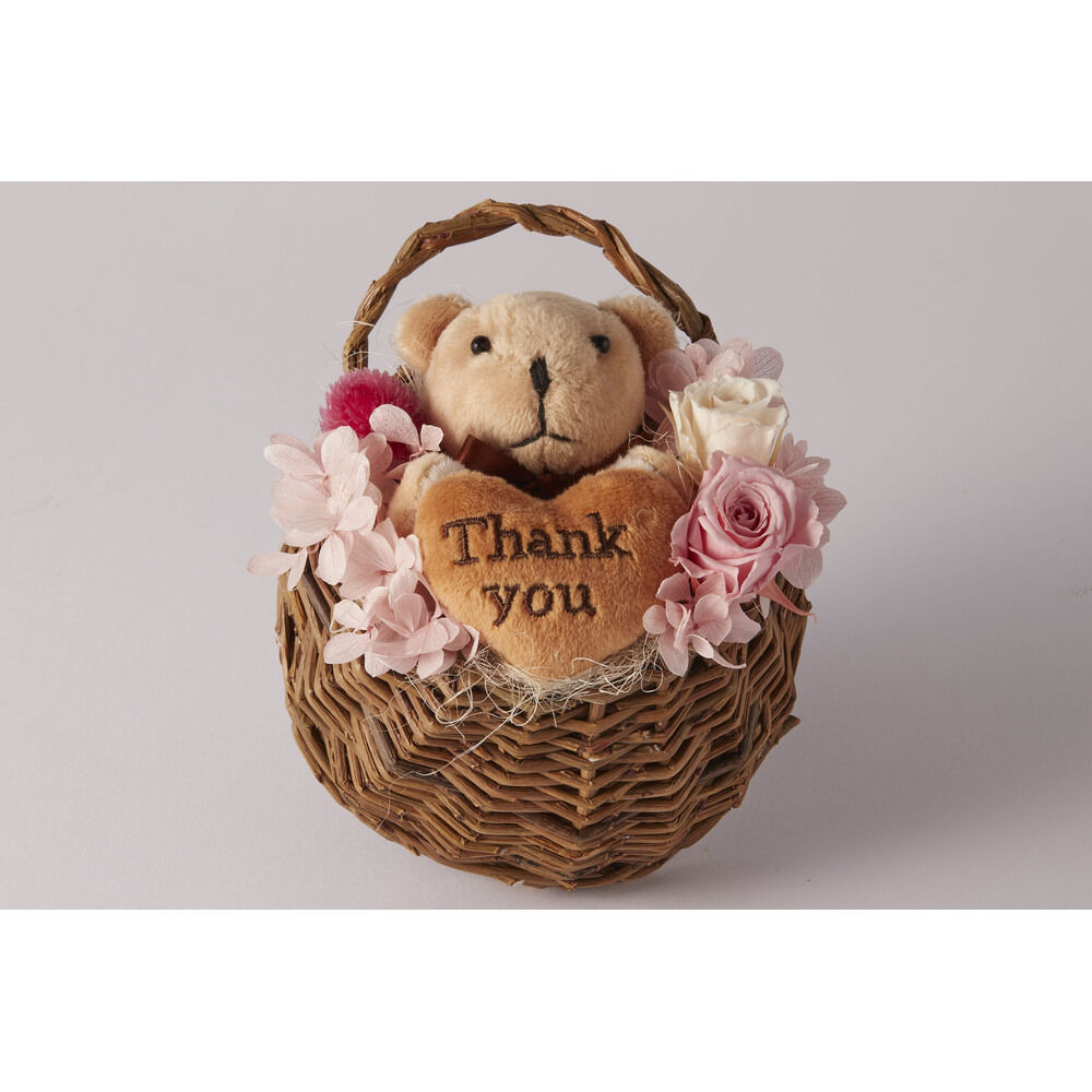 BACKYARD FAMILY「プリザーブドフラワー かわいい 通販 スマイルベア フラワーアレンジメント プリザードフラワー」|その他|ピンク1