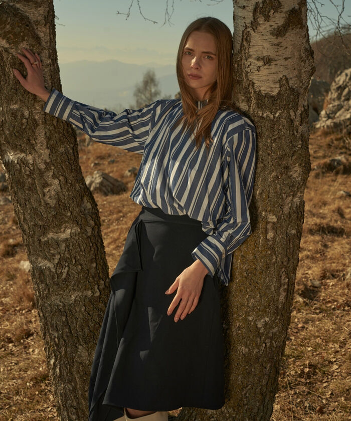 BACKYARD FAMILY「MIND マインド バルーンシャツ 通販 バルーン シャツ ブラウス 長袖ブラウス 長袖シャツ」|シャツ・ブラウス|