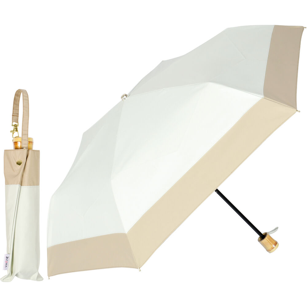 BACKYARD FAMILY「KIZAWA 日傘 UVカット 100 通販 折りたたみ傘 形状安定 折り畳み傘 折りたたみ日傘」|傘|ホワイト1