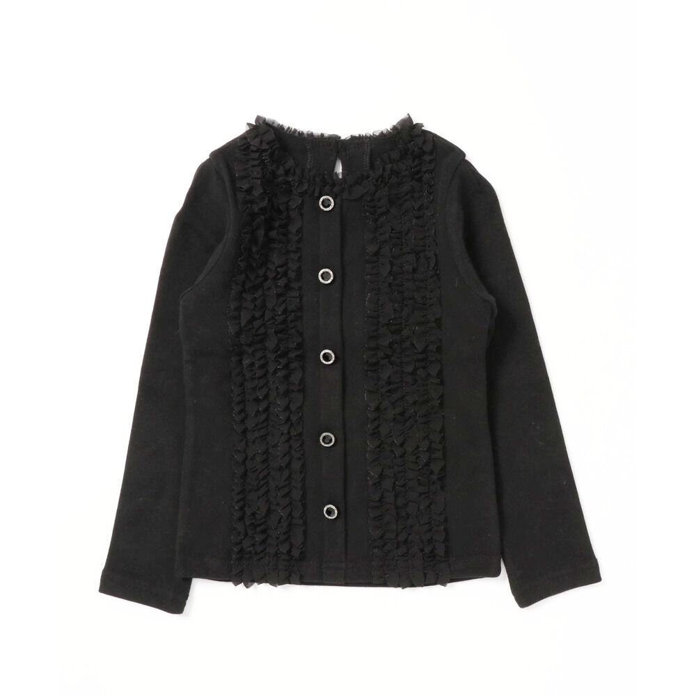 BACKYARD FAMILY「女の子 キッズ 長袖 Tシャツ 通販 ロンT 03191902 長袖Tシャツ カットソー フリル」|その他|ブラック1