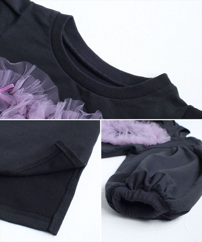 BACKYARD FAMILY「Rora ワンピース 通販 ムラサキ ハートワンピース 子供服 キッズワンピース 長袖 カジュアル」|その他|