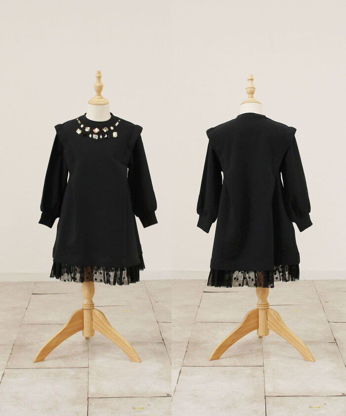 BACKYARD FAMILY「Rora ワンピース 通販 ダリア ストーンワンピース 子供服 キッズワンピース 長袖 カジュアル」|その他|