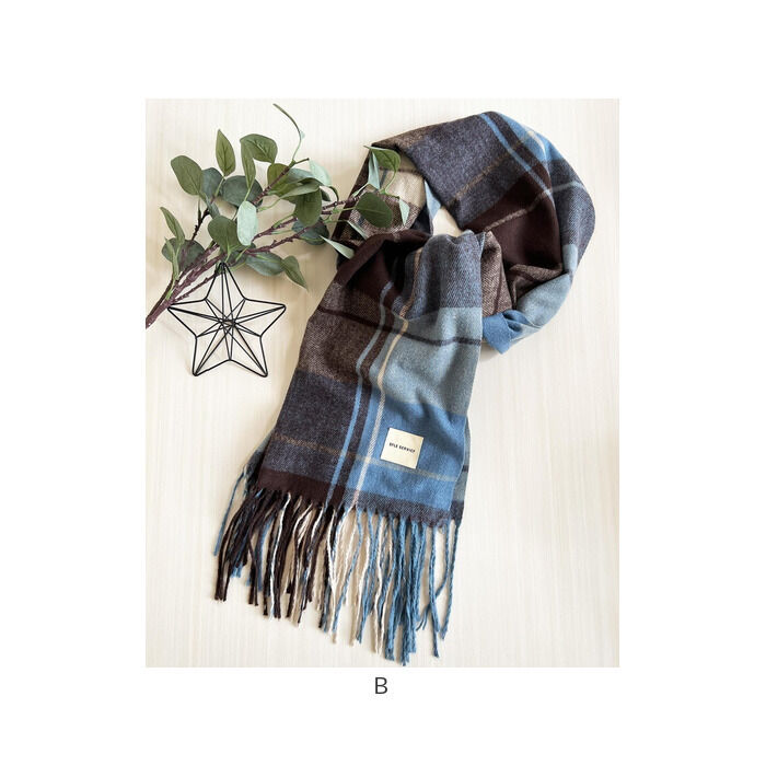 BACKYARD FAMILY「マフラー レディース 大きめ 柔らかい 通販 大判ストール ストール 大判 チェック柄」|ストール|