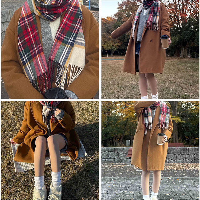 BACKYARD FAMILY「マフラー レディース 大きめ 柔らかい 通販 ストール 大判 大判ストール チェック柄」|ストール|