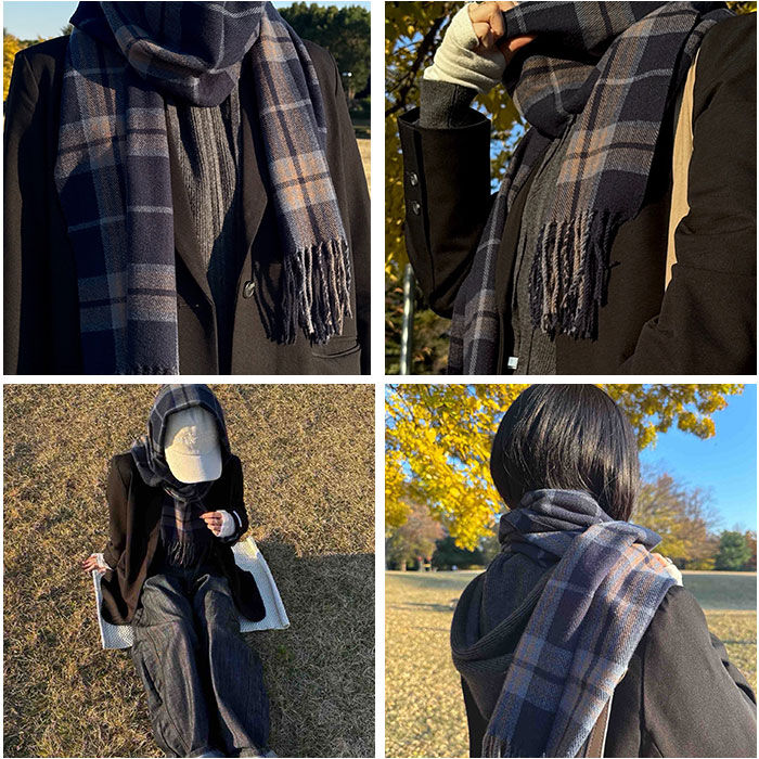 BACKYARD FAMILY「マフラー レディース 大きめ 柔らかい 通販 ストール 大判 大判ストール チェック柄」|ストール|