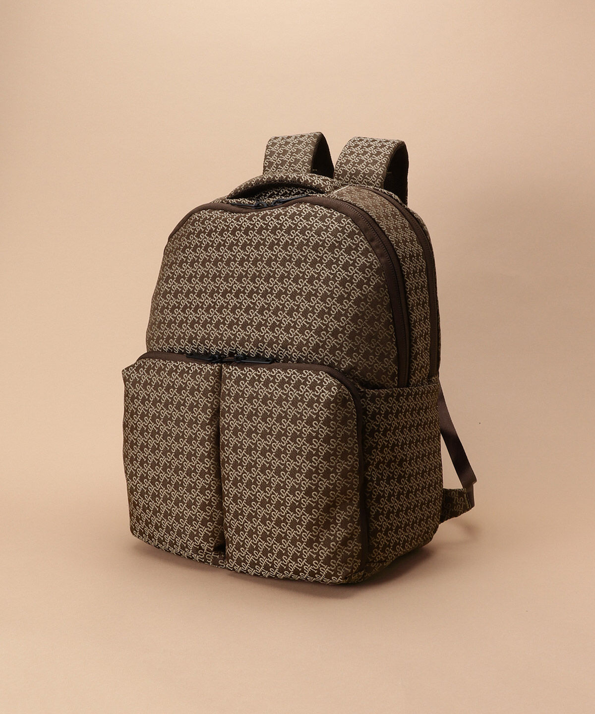 Samantha Thavasa「ST Jacquardフロントポケットデザイン リュック」|リュック|ブラウン