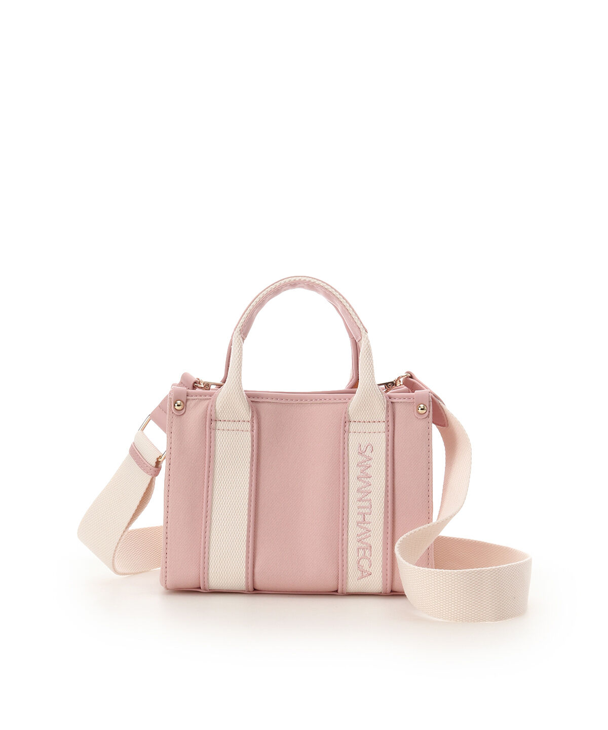 Samantha Vega「新色ロゴテープキャンバスショルダーバッグ（ミニ）」|ショルダー・メッセンジャー|ピンク