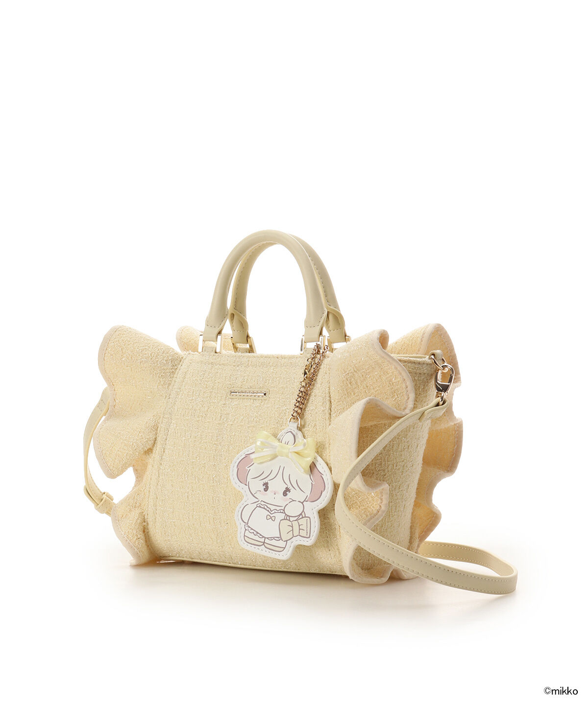 Samantha Vega「Lil ala mode&times;SAMANTHAVEGAコレクション ツイードフリルハンドバッグ」|ハンドバッグ|