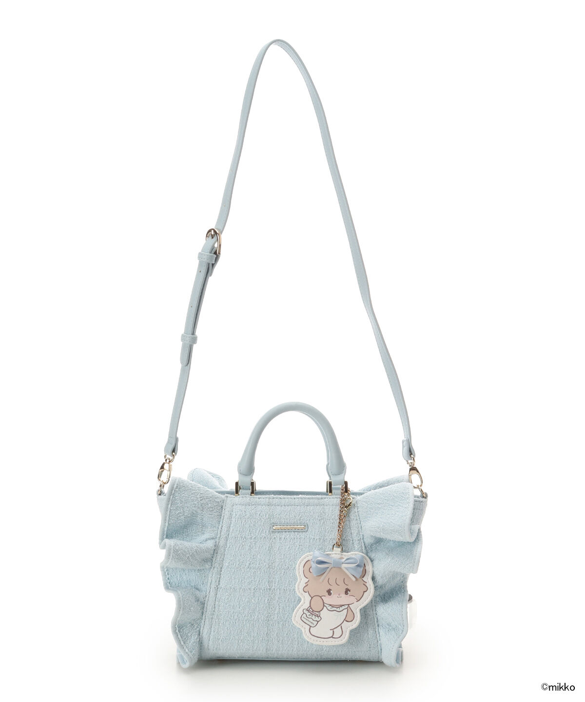 Samantha Vega「Lil ala mode&times;SAMANTHAVEGAコレクション ツイードフリルハンドバッグ」|ハンドバッグ|