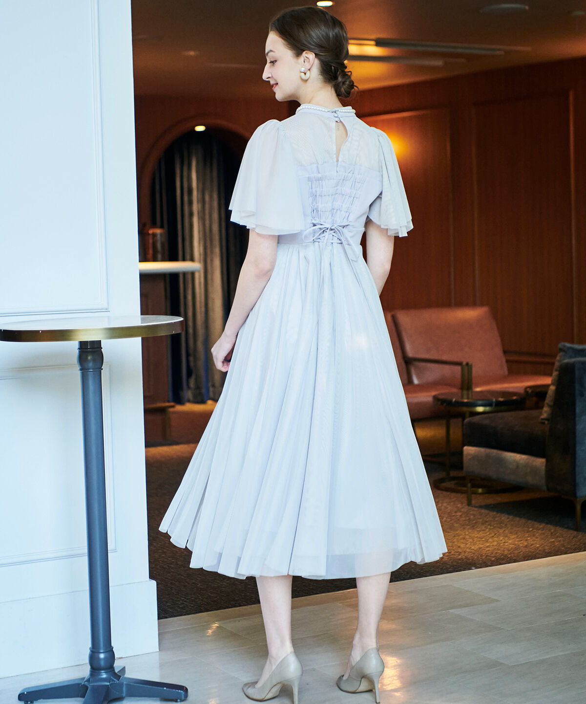 アンドクチュール「チュールオーバーレースドレス」|ドレス|