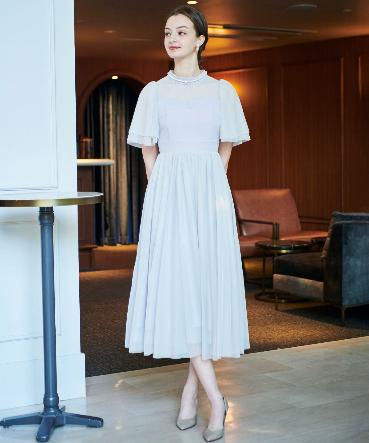 アンドクチュール「チュールオーバーレースドレス」|ドレス|