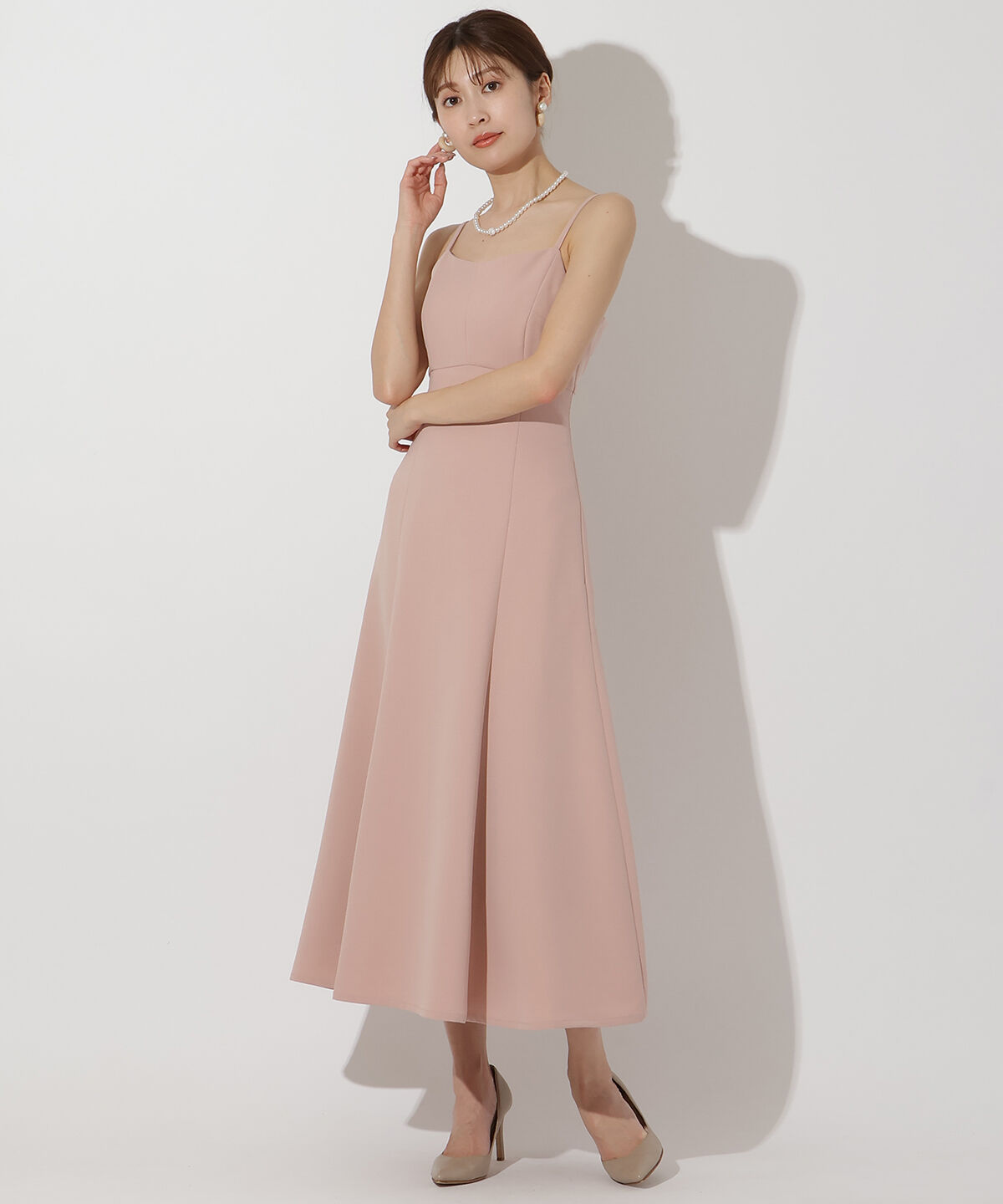 アンドクチュール「ケープレイヤードクルーネックドレス」|ドレス|