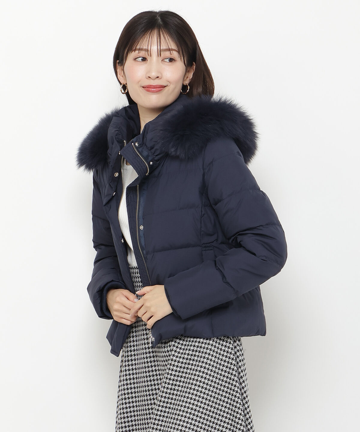 アンドクチュール「FOXファー付きショートダウン」|ダウン|