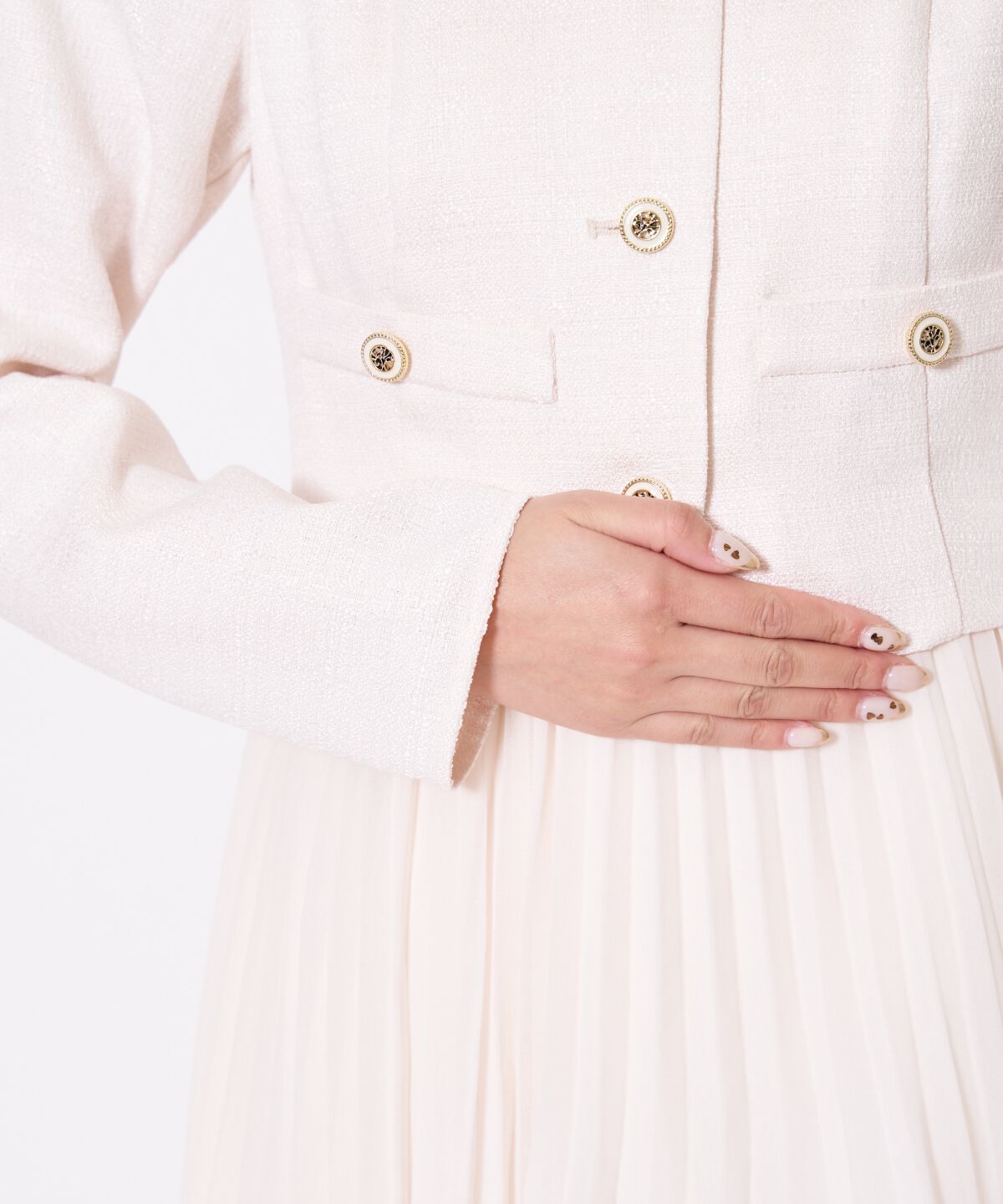 アンドクチュール「ツイードジャケットドッキングワンピース」|ワンピース|