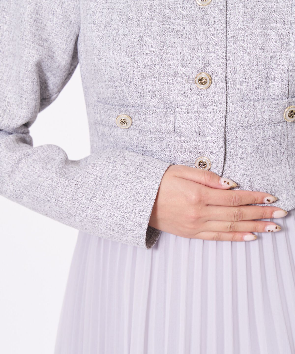 アンドクチュール「ツイードジャケットドッキングワンピース」|ワンピース|