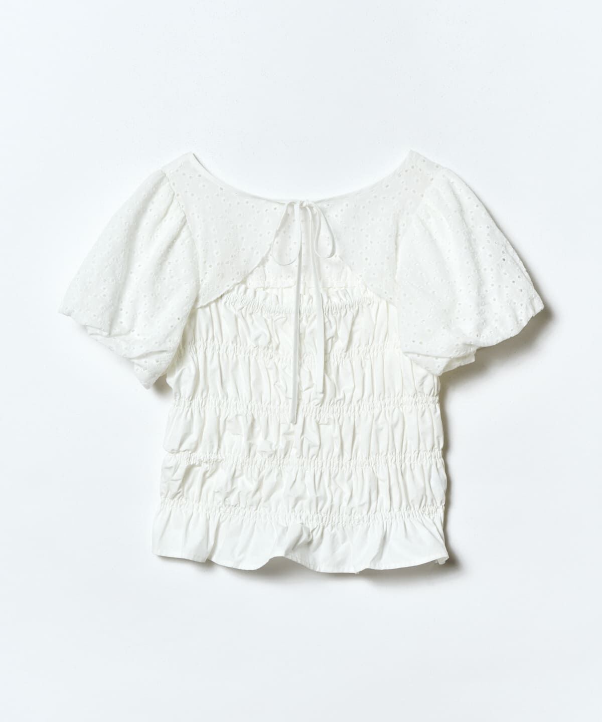 REDYAZEL「コットンレースシャーリングブラウス」|シャツ・ブラウス|