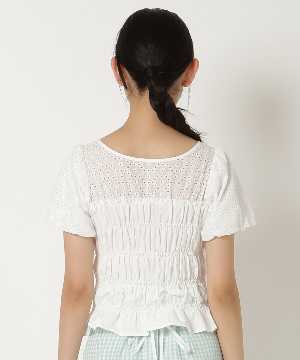 REDYAZEL「コットンレースシャーリングブラウス」|シャツ・ブラウス|