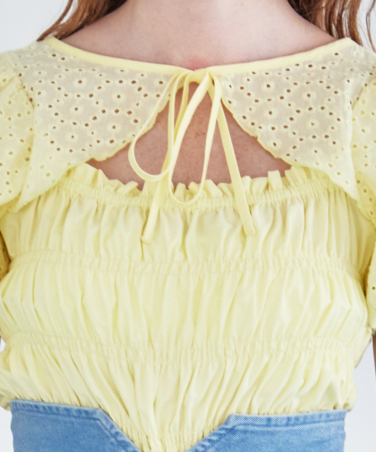 REDYAZEL「コットンレースシャーリングブラウス」|シャツ・ブラウス|