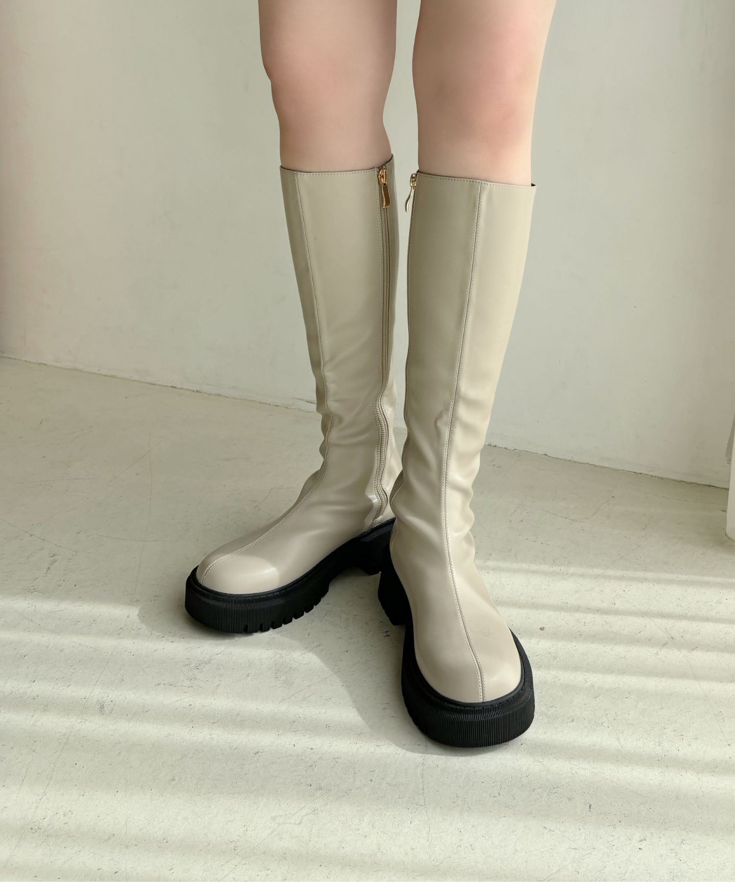 ORiental TRaffic「【 厚底 ・ 軽量 】タンクソールストレッチロングブーツ/41501」|ロングブーツ|