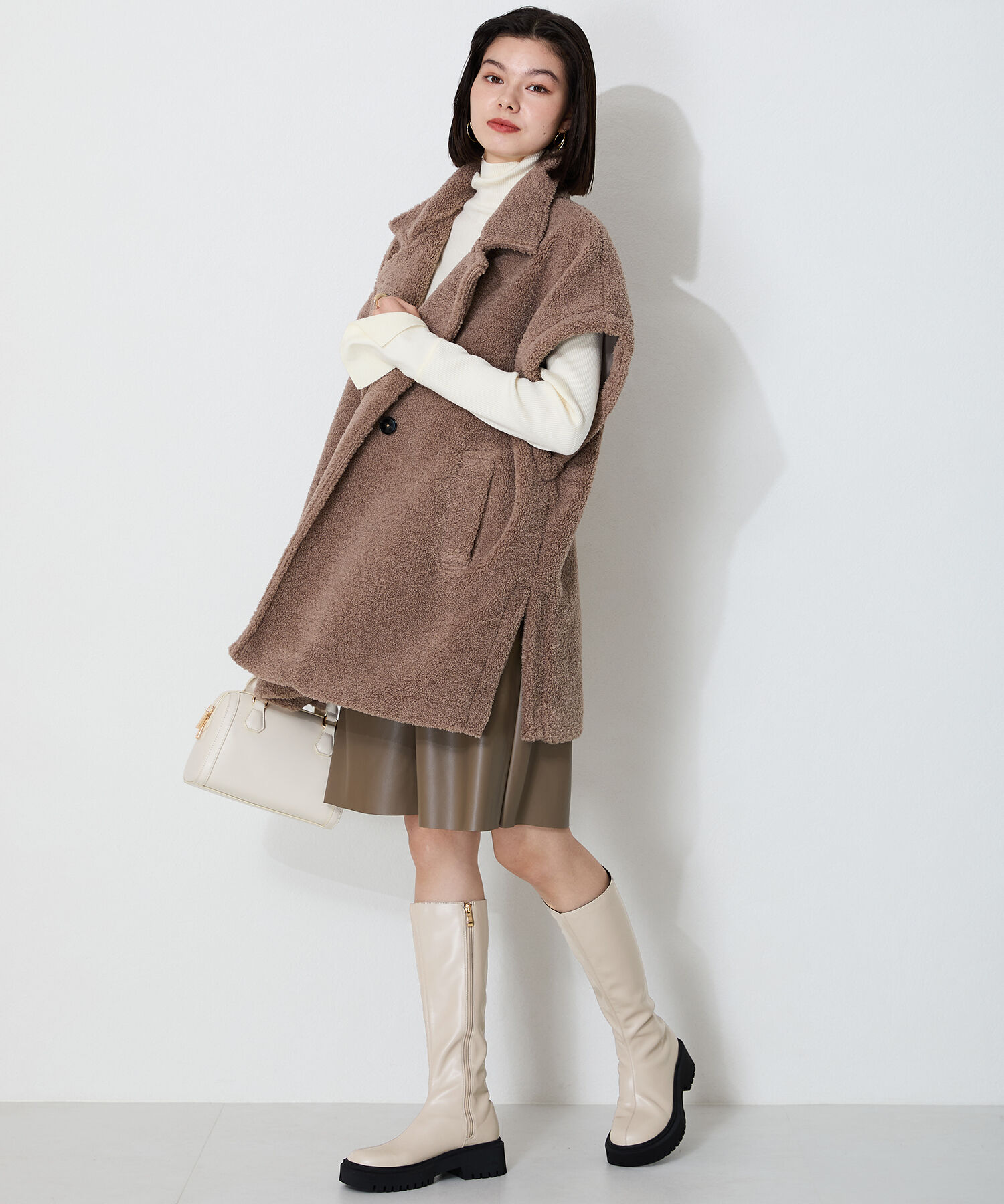 ORiental TRaffic「【 厚底 ・ 軽量 】タンクソールストレッチロングブーツ/41501」|ロングブーツ|