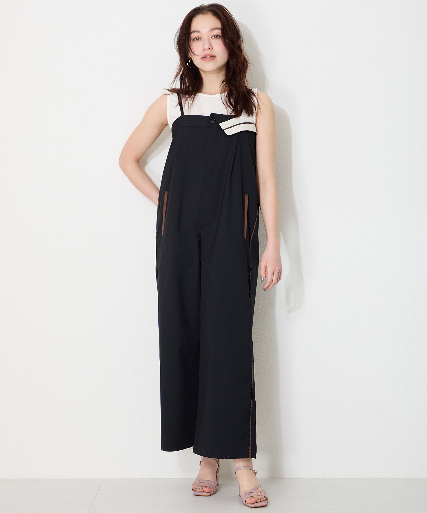 ORiental TRaffic「アシンメトリーストラップヒールサンダル/51230 サンダル 人気 トレンド ヒール6.7cm」|サンダル|