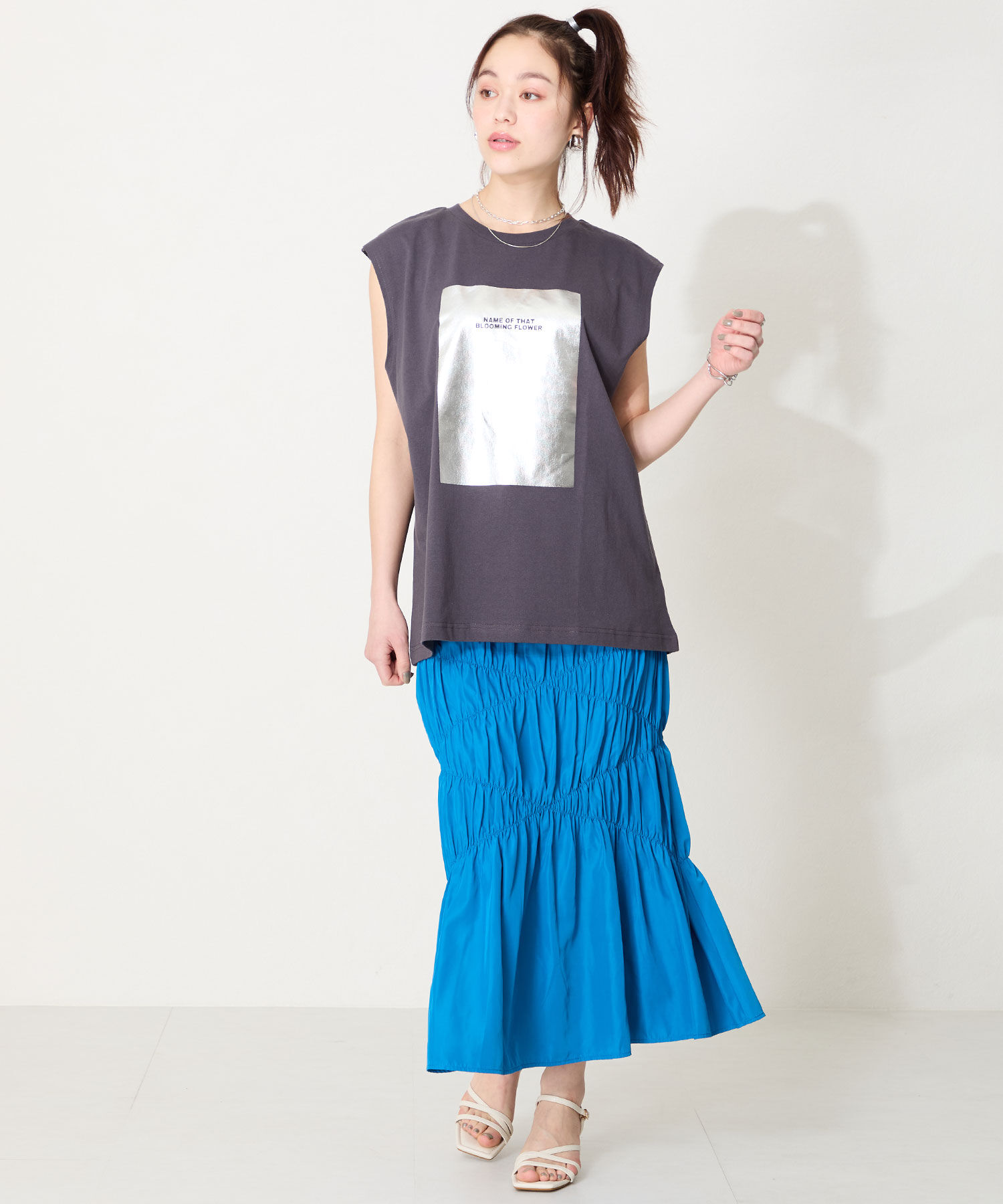 ORiental TRaffic「アシンメトリーストラップヒールサンダル/51230 サンダル 人気 トレンド ヒール6.7cm」|サンダル|