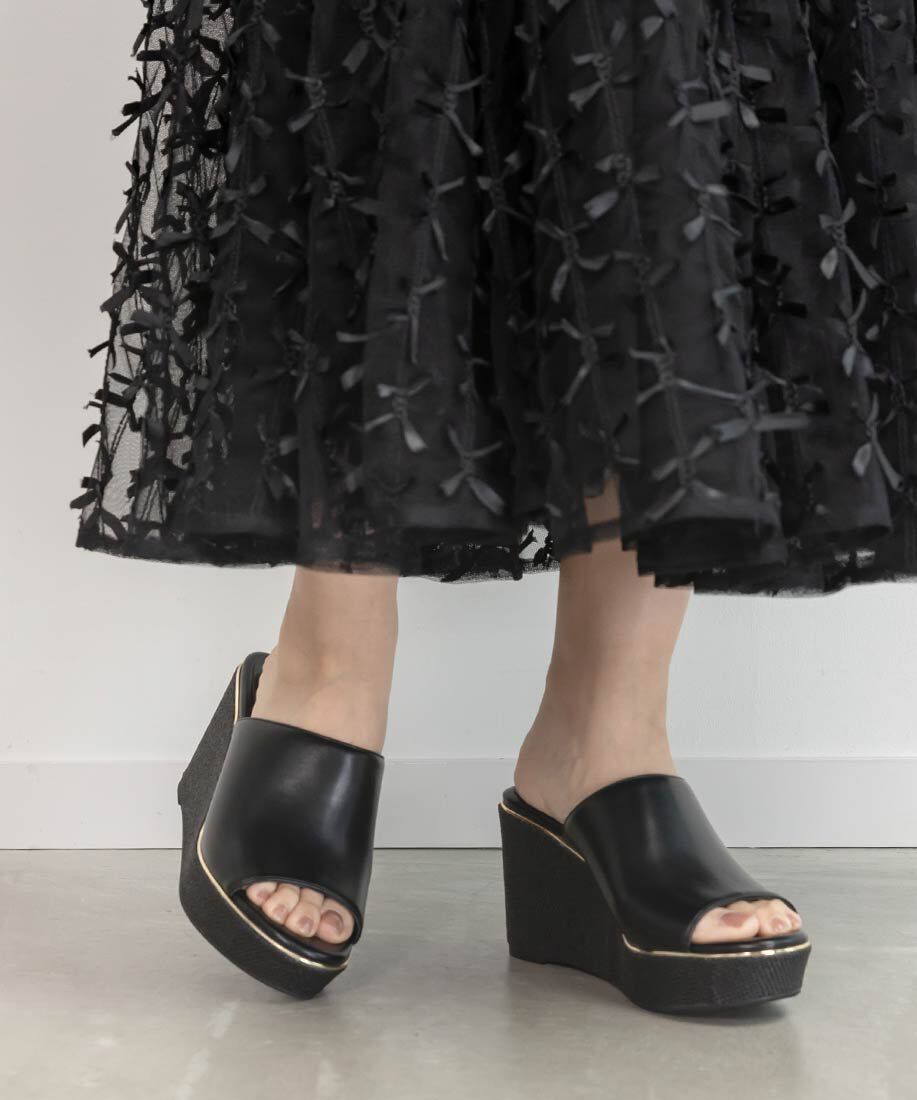  「ベーシックミュールウェッジサンダル」|パンプス|