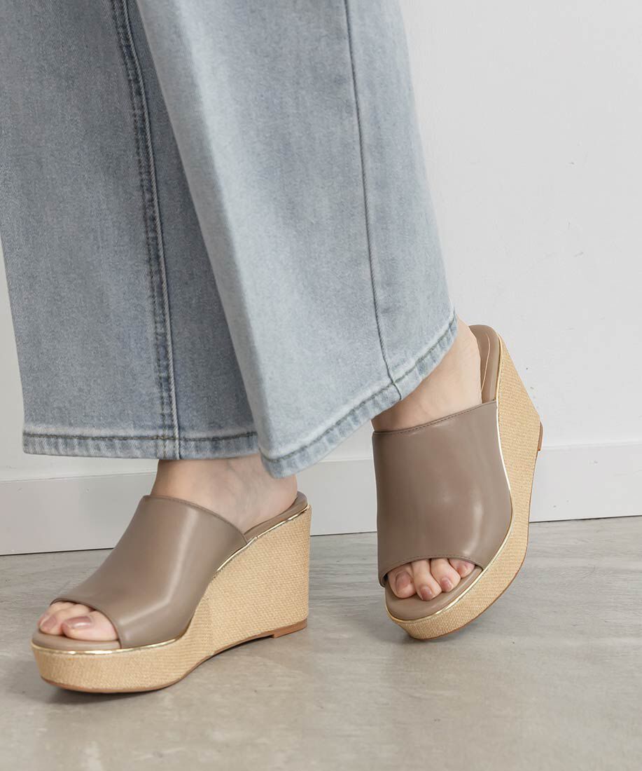  「ベーシックミュールウェッジサンダル」|パンプス|