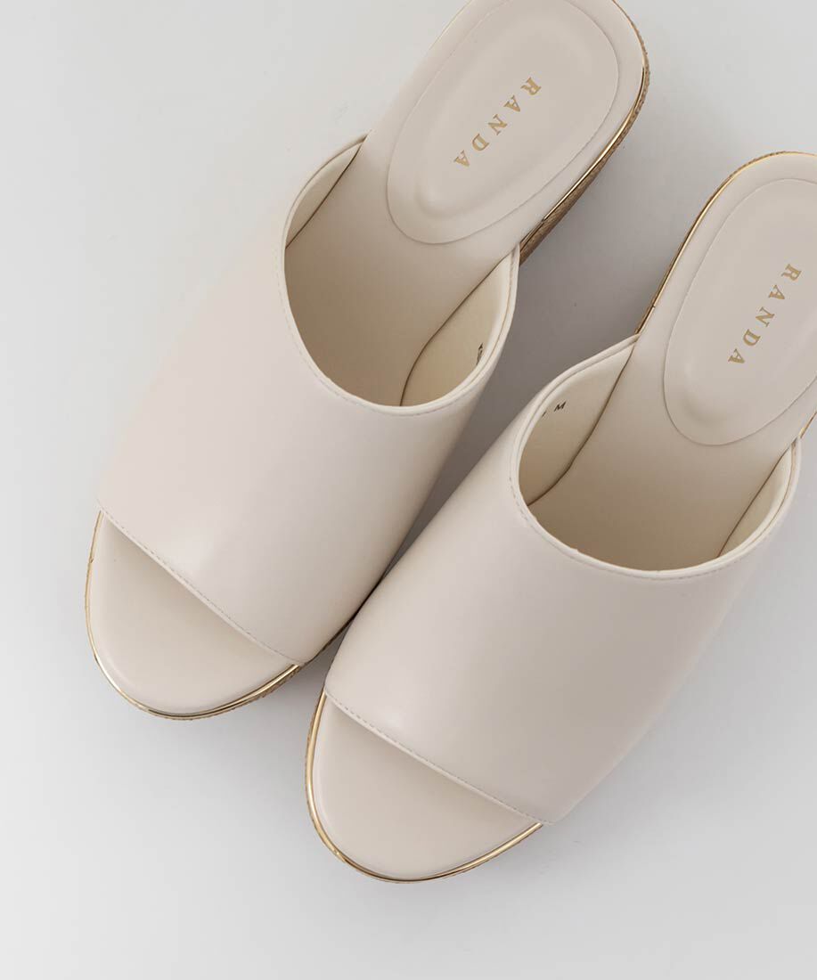  「ベーシックミュールウェッジサンダル」|パンプス|