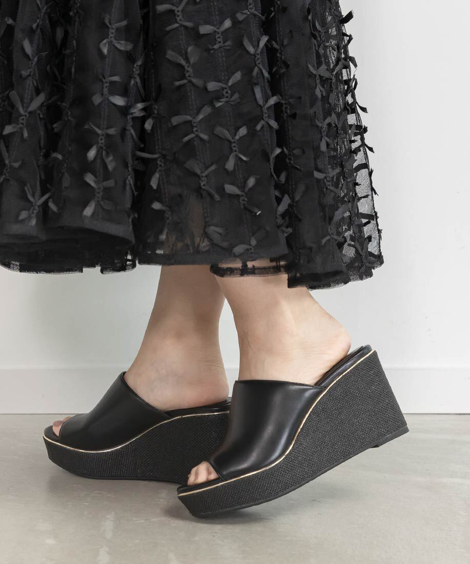  「ベーシックミュールウェッジサンダル」|パンプス|