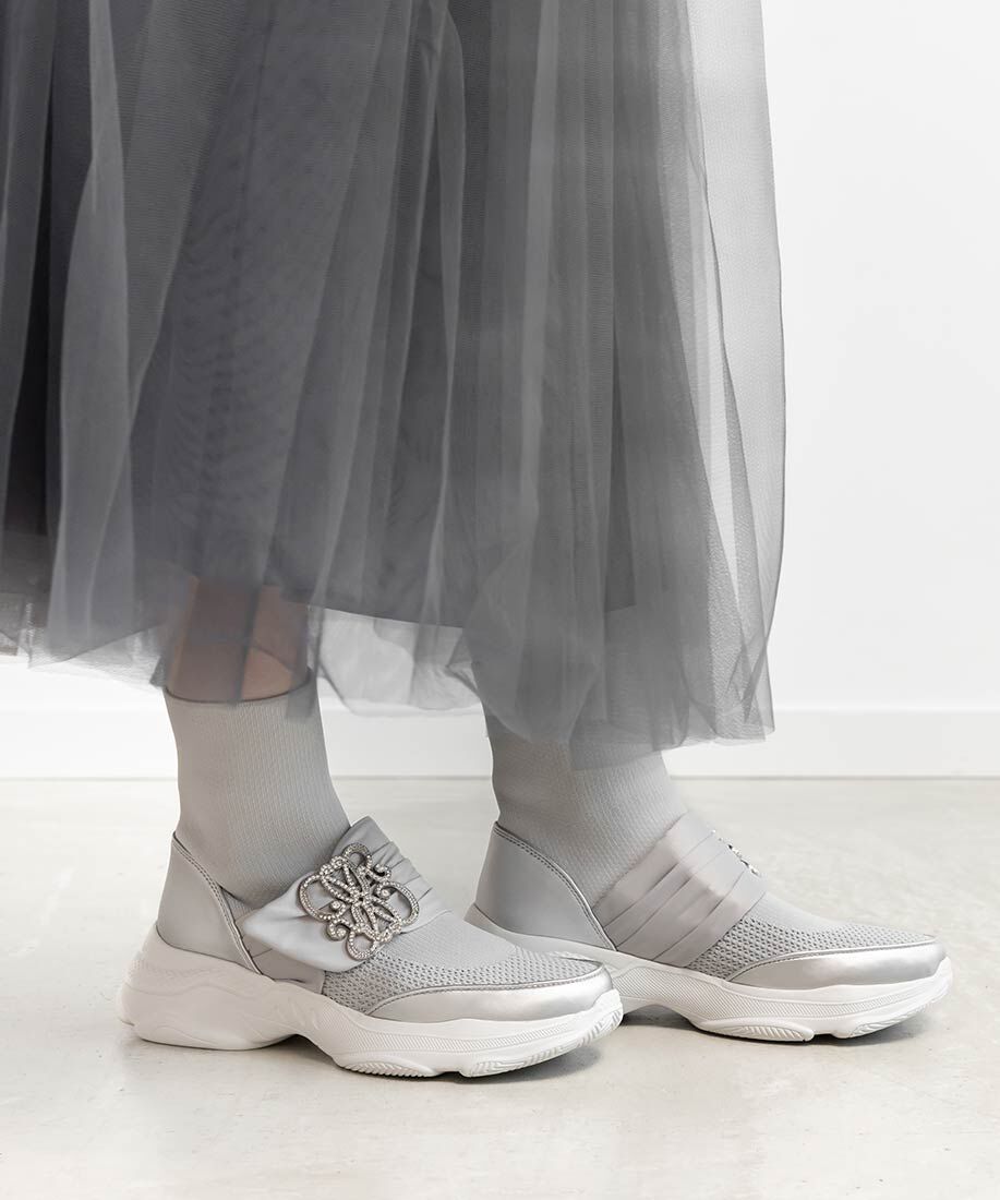  「【SUSTAINABLE】ビジューモノグラムパーツソックススニーカー」|スニーカー|