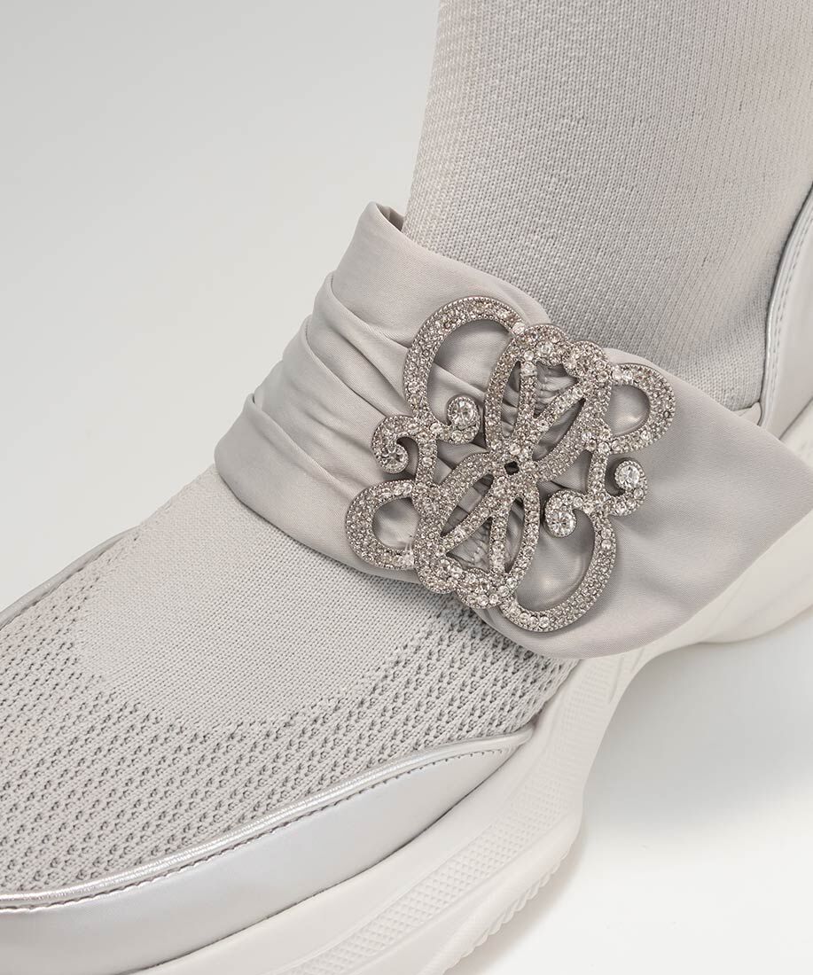  「【SUSTAINABLE】ビジューモノグラムパーツソックススニーカー」|スニーカー|