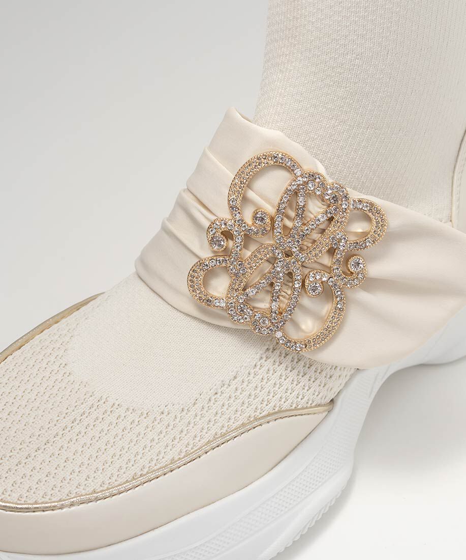  「【SUSTAINABLE】ビジューモノグラムパーツソックススニーカー」|スニーカー|