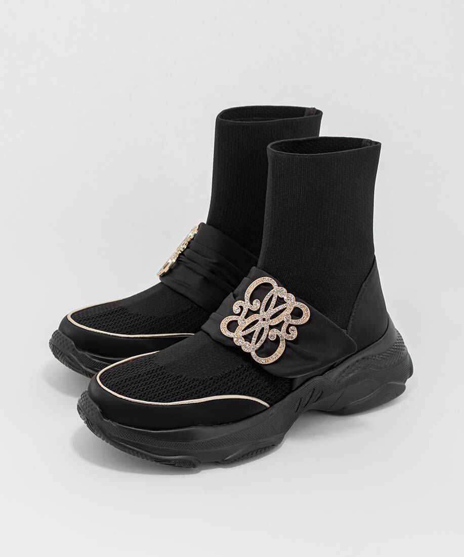  「【SUSTAINABLE】ビジューモノグラムパーツソックススニーカー」|スニーカー|