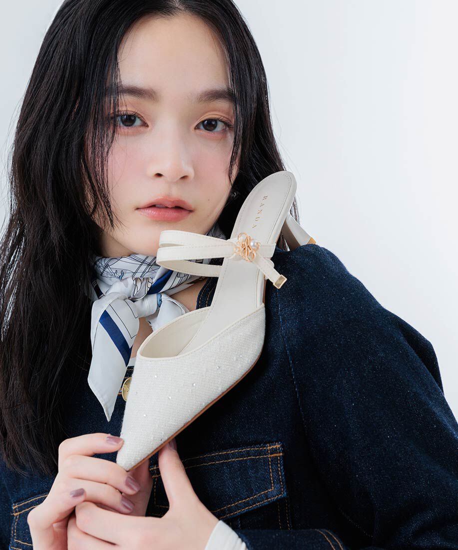  「モノグラムパールミュールパンプス」|パンプス|