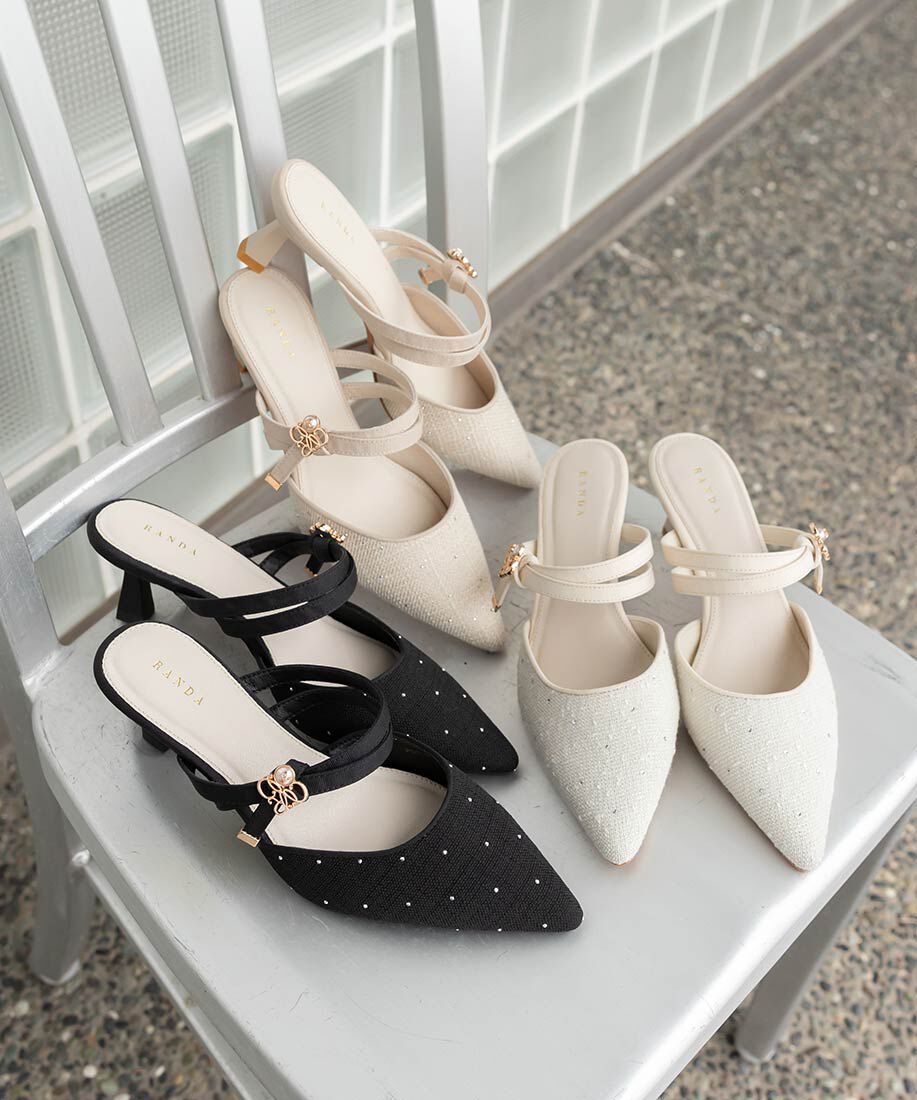  「モノグラムパールミュールパンプス」|パンプス|