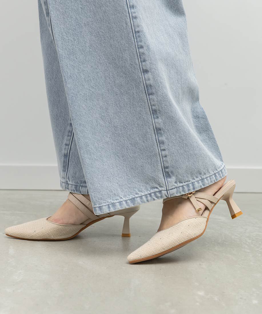  「モノグラムパールミュールパンプス」|パンプス|