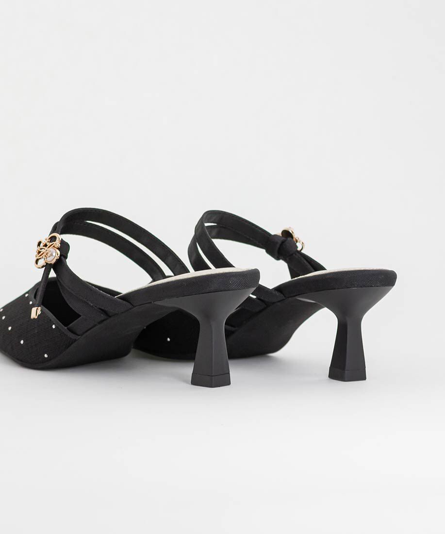  「モノグラムパールミュールパンプス」|パンプス|