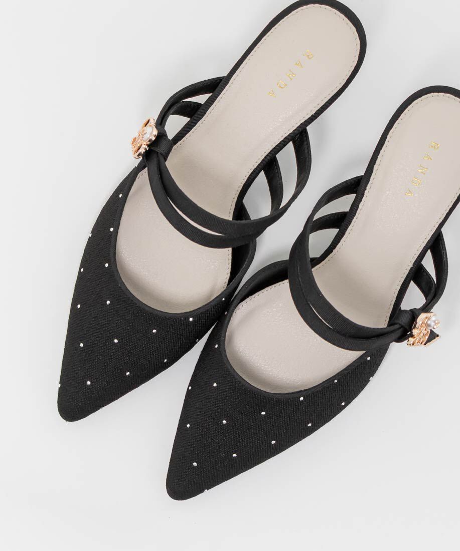  「モノグラムパールミュールパンプス」|パンプス|