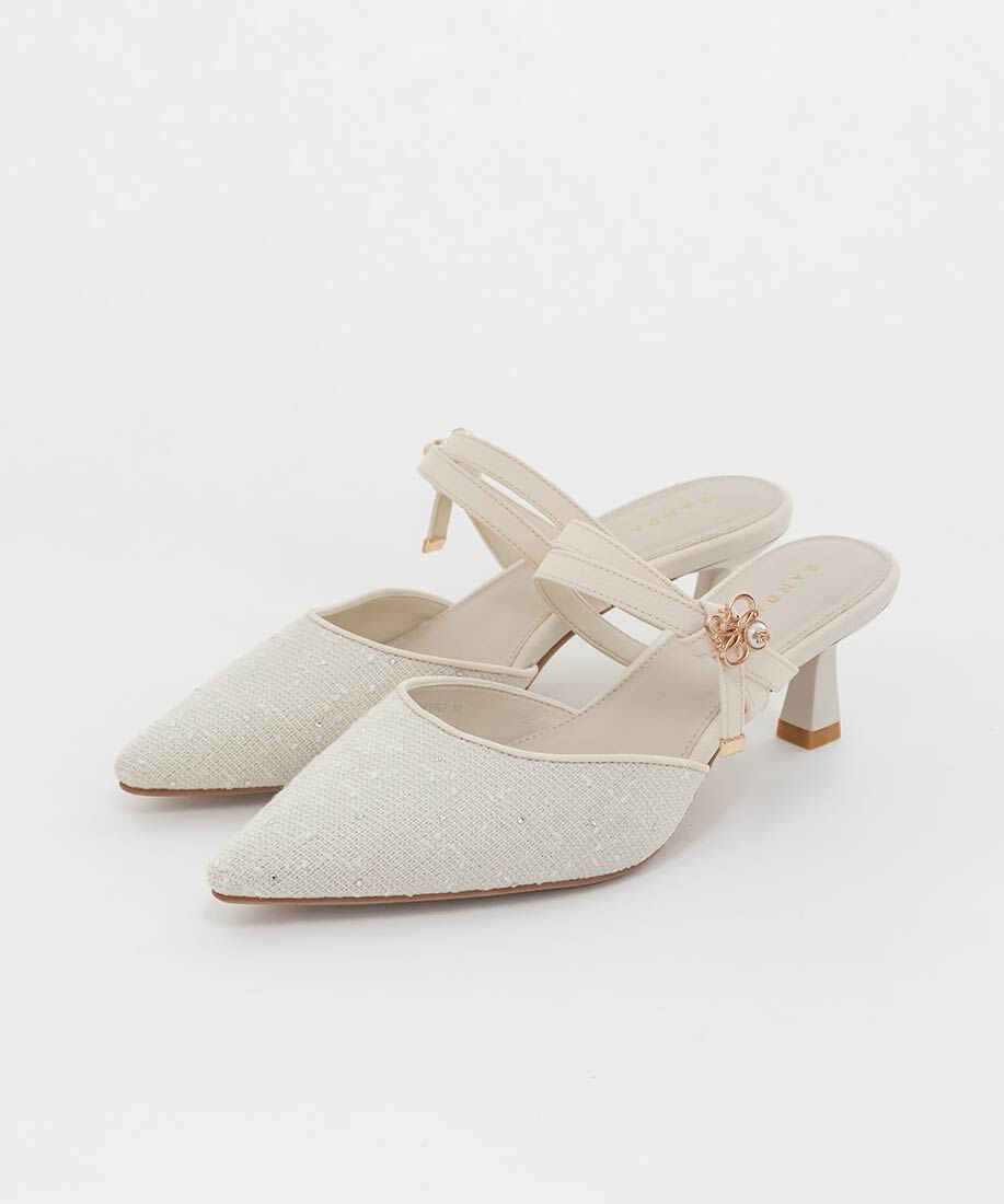  「モノグラムパールミュールパンプス」|パンプス|